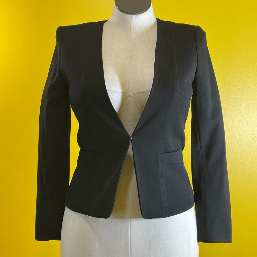 H & M  Black  Blazer  8  Hook Eye Closure